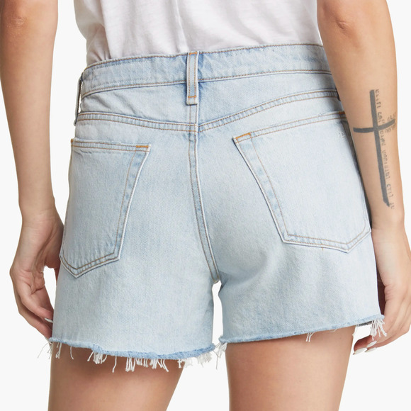 Rag & Bone Dre Short Cut Off Button Fly Jade Blue Denim Sz‎ 28 Women's - Picture 2 of 11